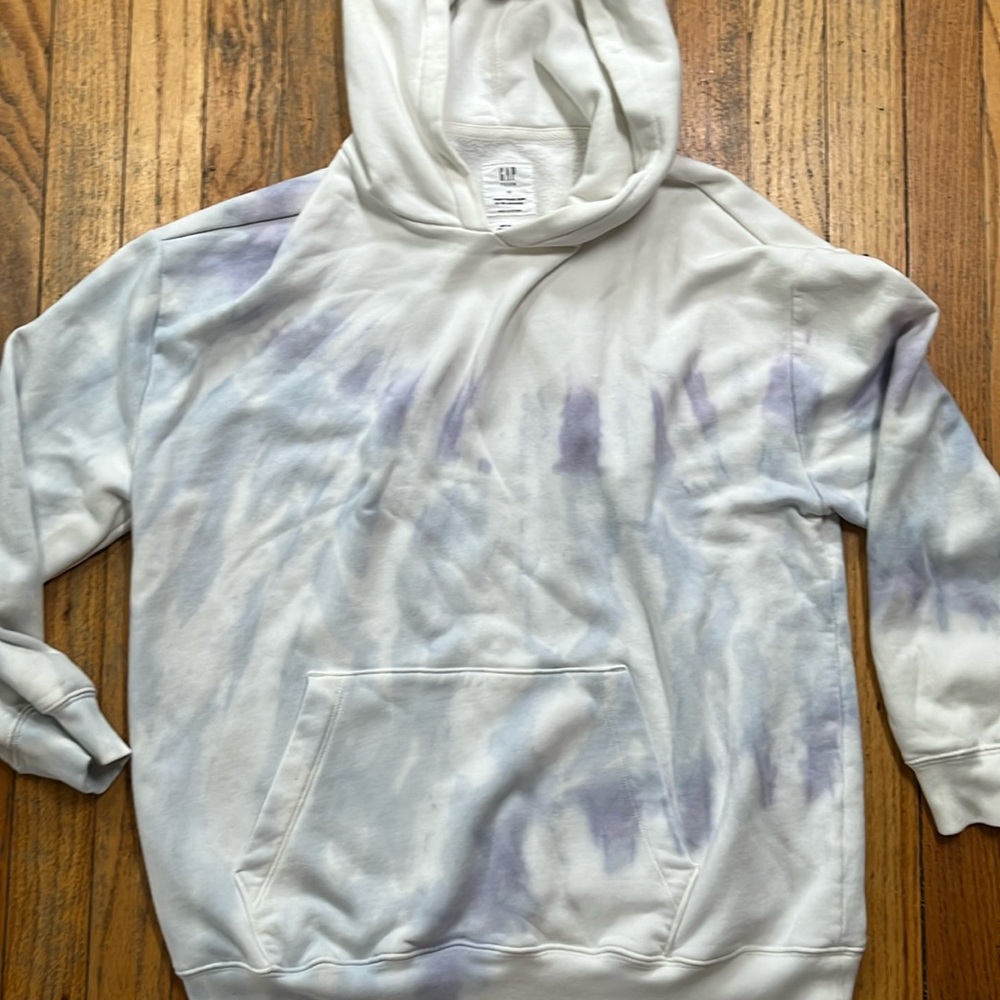 gap teen hoodie size 12 light blue and white